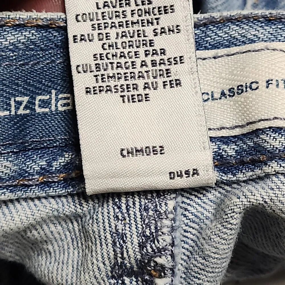 Liz Claiborne Jeans Womens 12S Classic Fit High Rise Straight Leg Denim‎ Pants